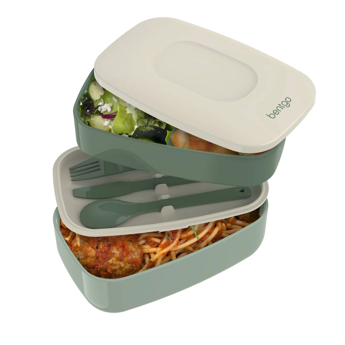 All-in-One Stackable Lunch Box Container - Green – REBEL