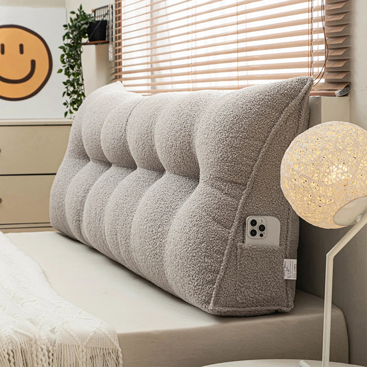 ANMINY Triangular Backrest Support Headboard Wedge Pillow - Gray – REBEL
