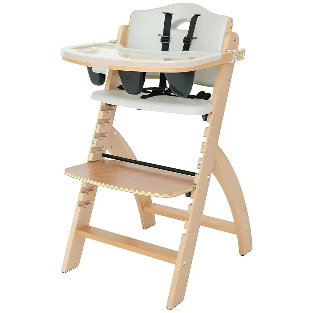Abiie - Wooden High Chair With Tray - Dove Grey