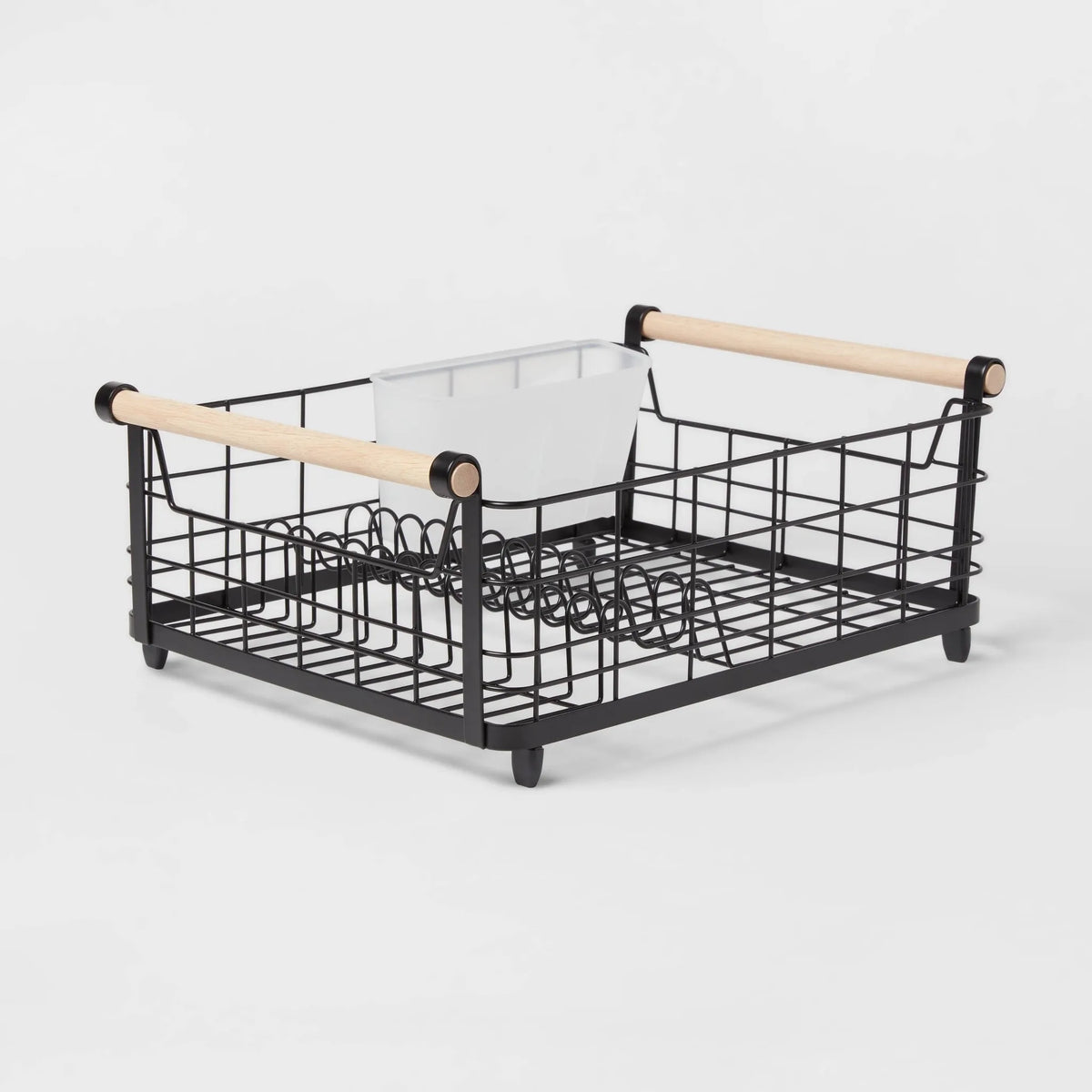Brightroom Metal Dish Rack with Powder Coated Finish and Rubber Wood ...