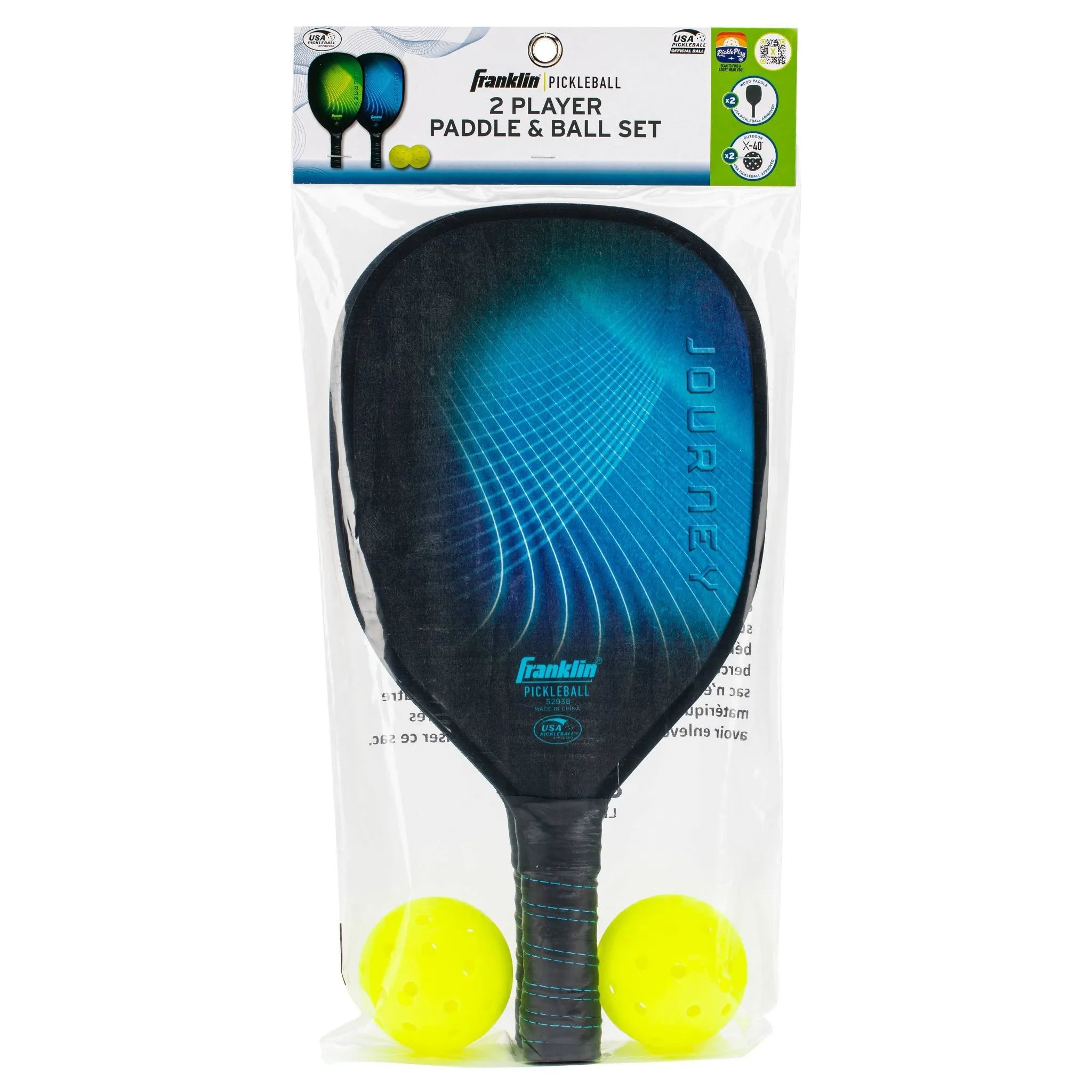 Franklin Sports - Pickleball Paddle and Ball Set - Blue - REBEL