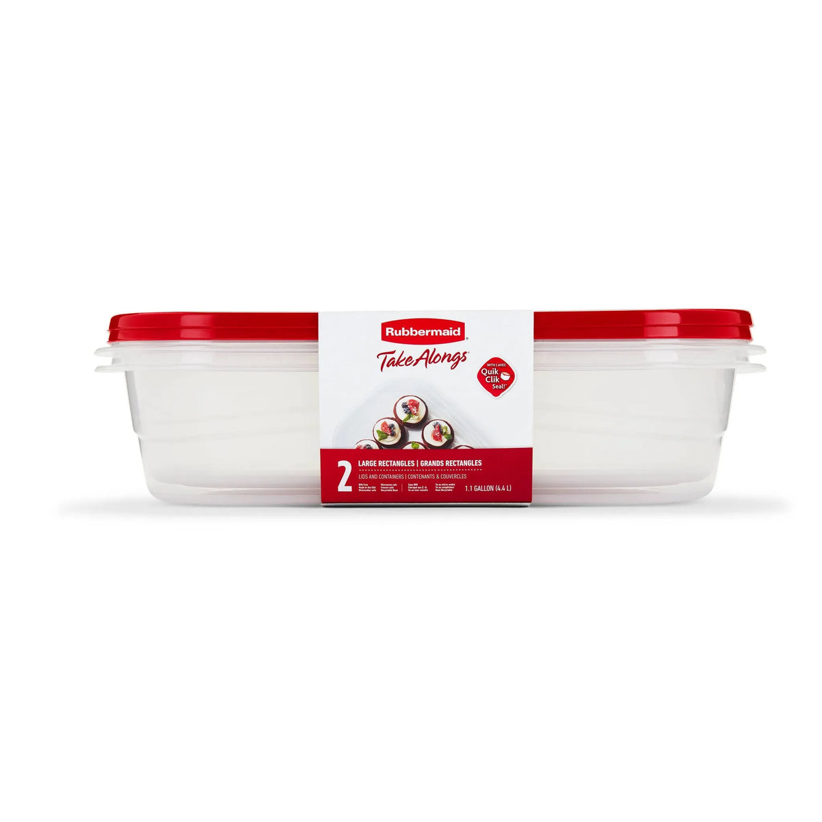 Rubbermaid TakeAlong 2pk 1.1gal Plastic Rectangle Food Storage ...