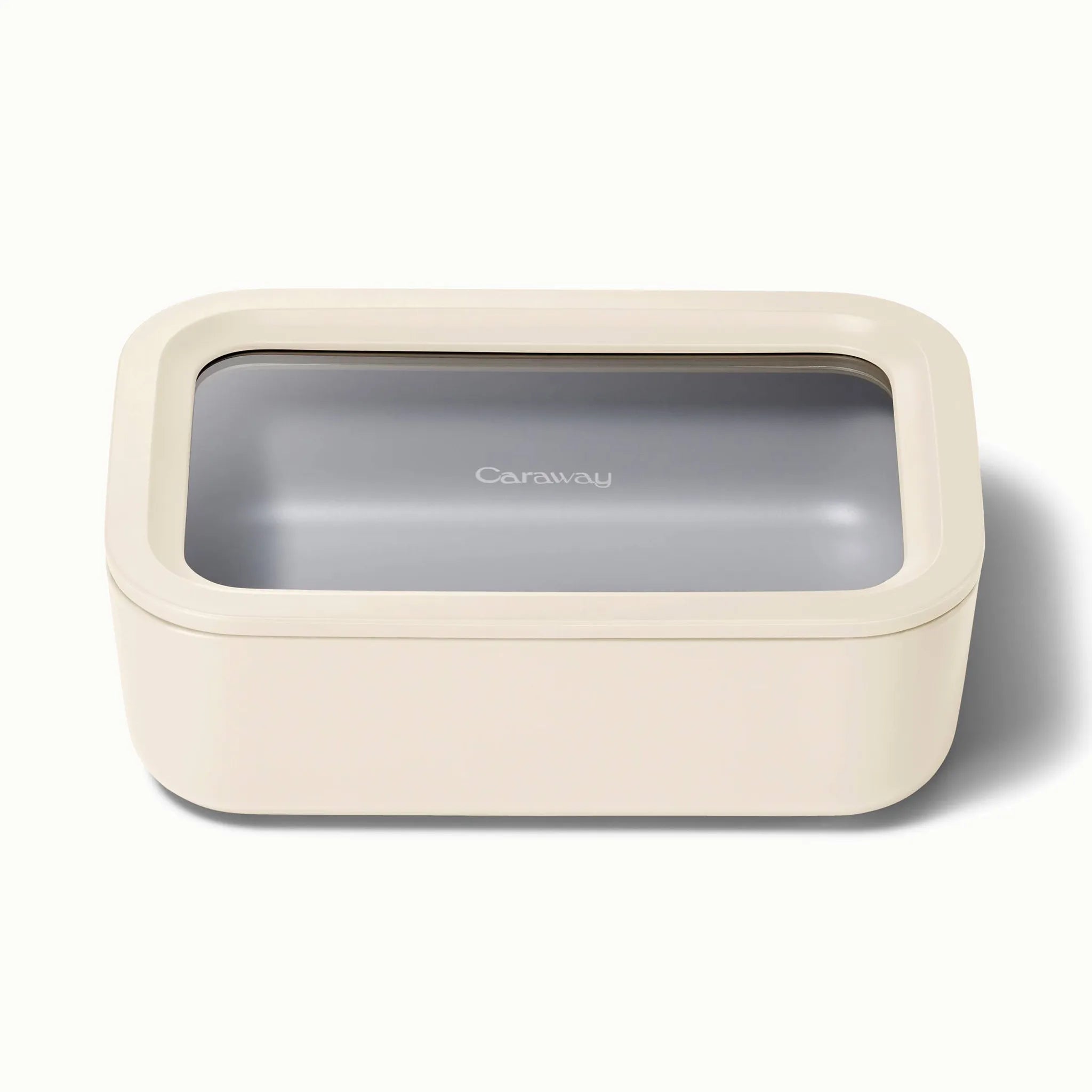 Medium Ceramic Coated Glass Food Storage Container Cream