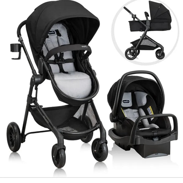 Evenflo Pivot Modular Travel System with LiteMax Infant Car Seat (Oxford Black)