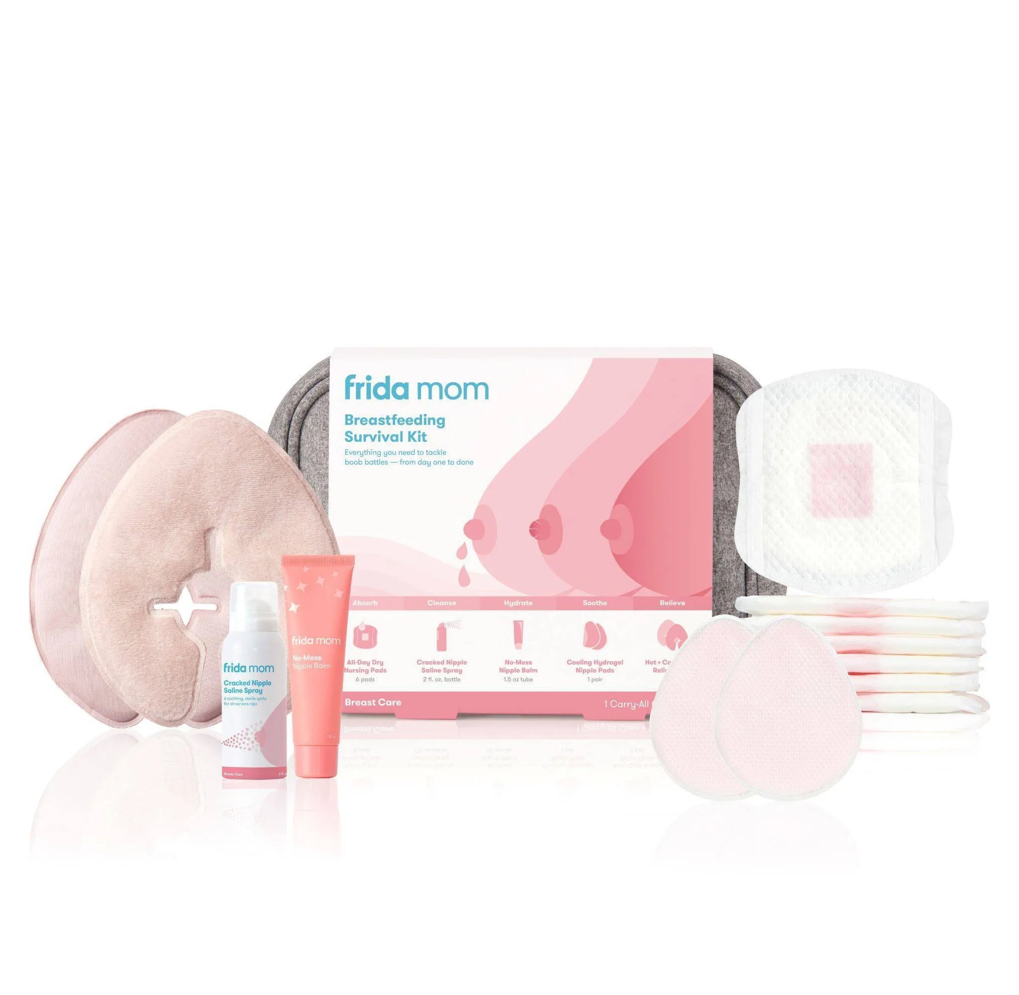 Frida Mom Breast feeding Survival Kit: Nipple Balm, Nursing Pads