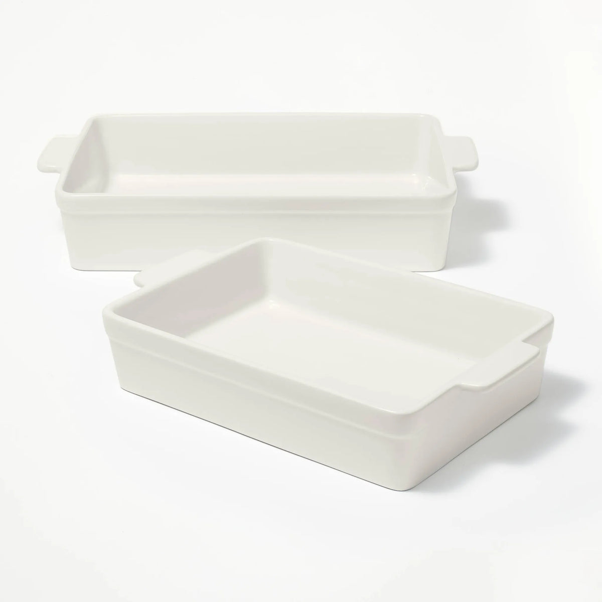 Figmint 2pc Stoneware Rectangle Baking Dish Set- Cream (See Description ...