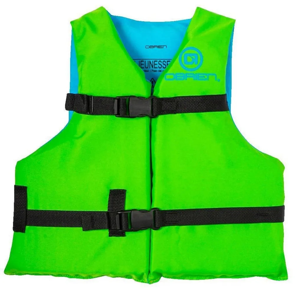 Brook Big Pocket Nylon Vest カーキ色 O'Brien Youth Life Jacket - Green: Nylon Vest, Buckle Closure, 55