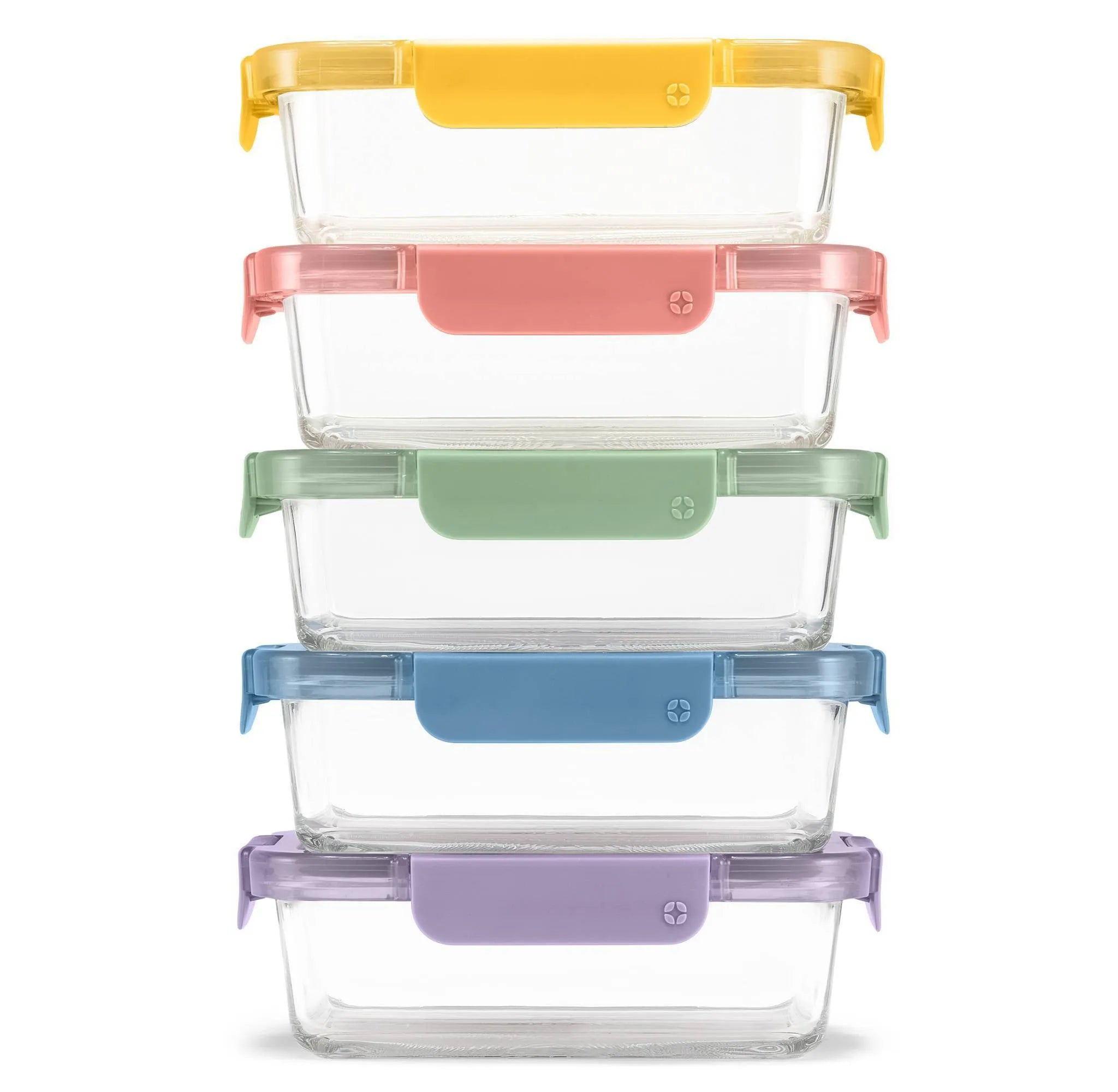 Ello Glass Meal Prep Food Storage Containers Set - Multicolor