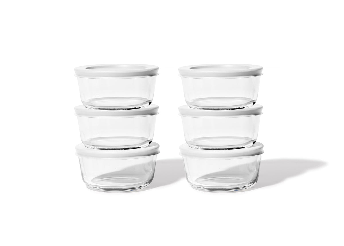 DURA LIVING Glass Food Storage Containers - 12 Piece 2 Cup Set (6 ...