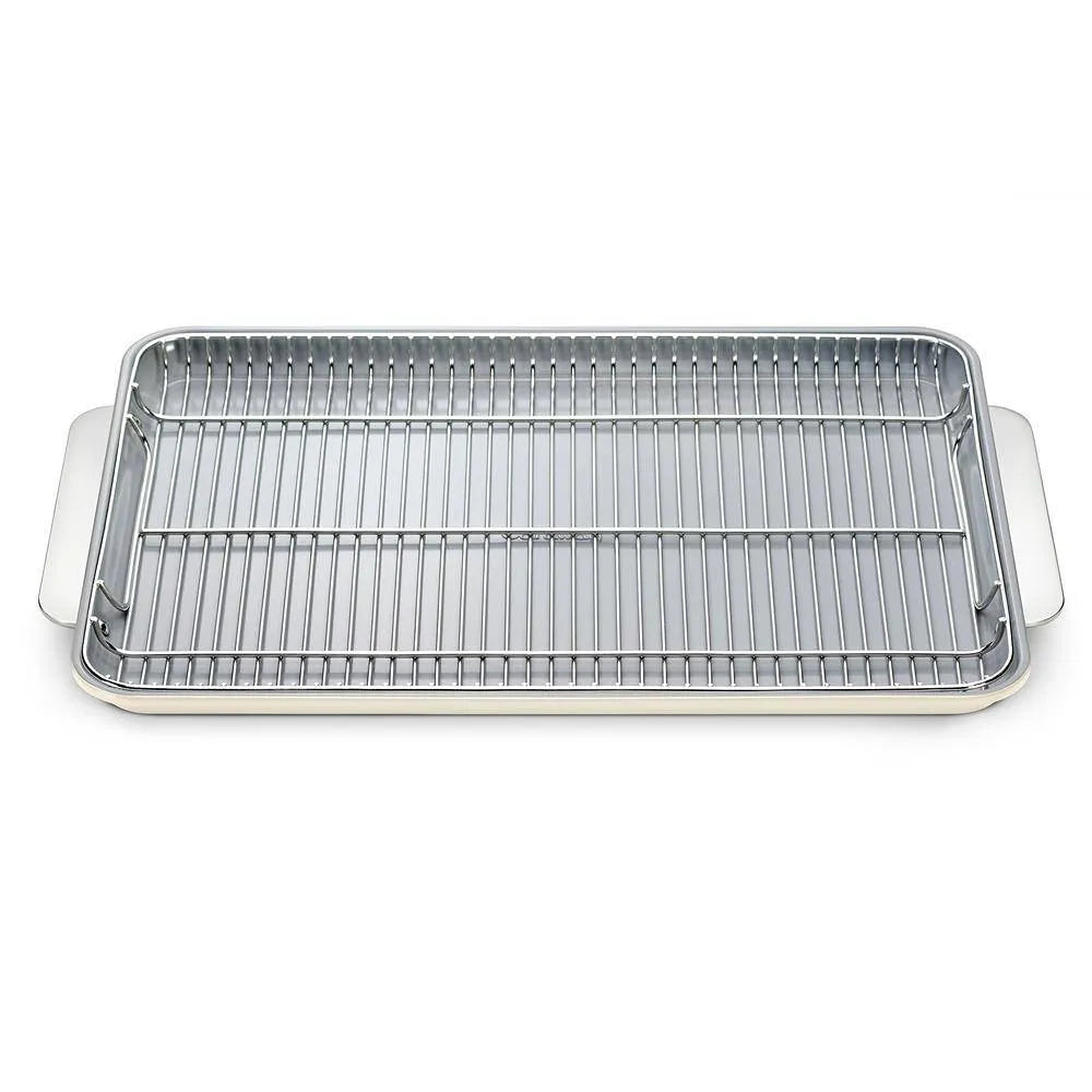 Caraway 2-Piece Ceramic Baking Sheet and Cooling Rack Cookware Set ...