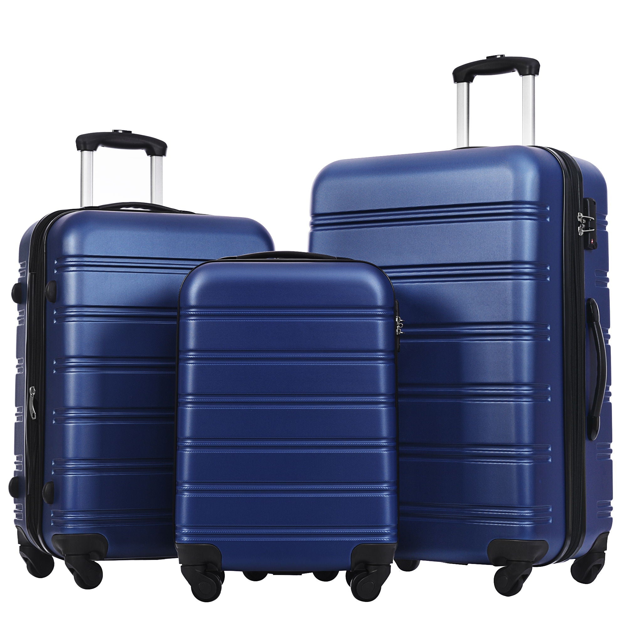 Yuu　ザショップティーケー スーツ L トラベル ネイビー DAILY NEST 3 Piece Luggage Set Hardside Spinner Suitcase With Tsa