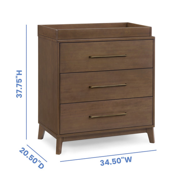 DELTA CHILDREN Spencer 3 Drawer Dresser With Changing Top and Interlocking Drawers